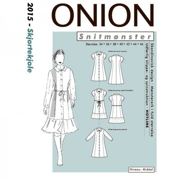 Snitmønster Onion 2015 “Skjortekjole“ str 34 - 46