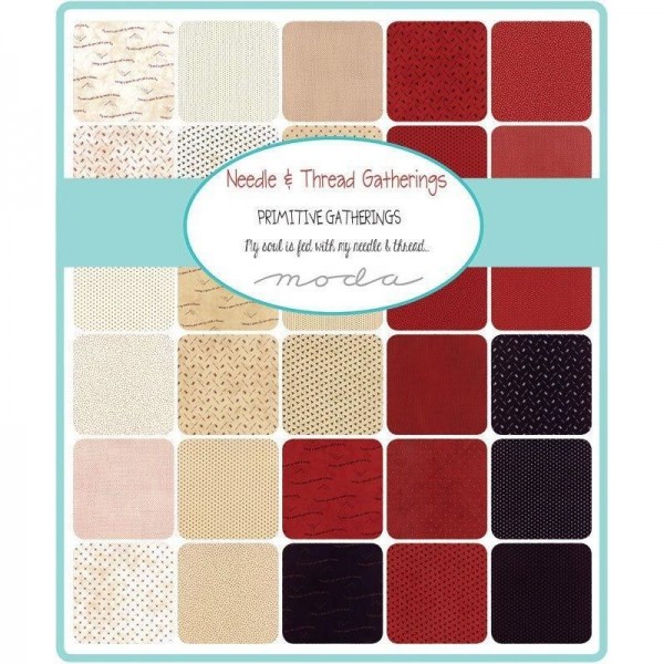 Charm Pack 5`` Square “Needle & Thread Gatherings" fra moda