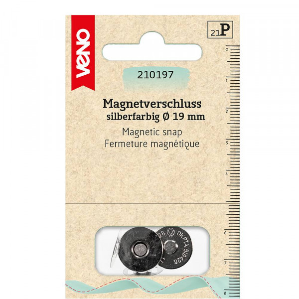 Taskelås - magnetlås Ø 19mm sølv