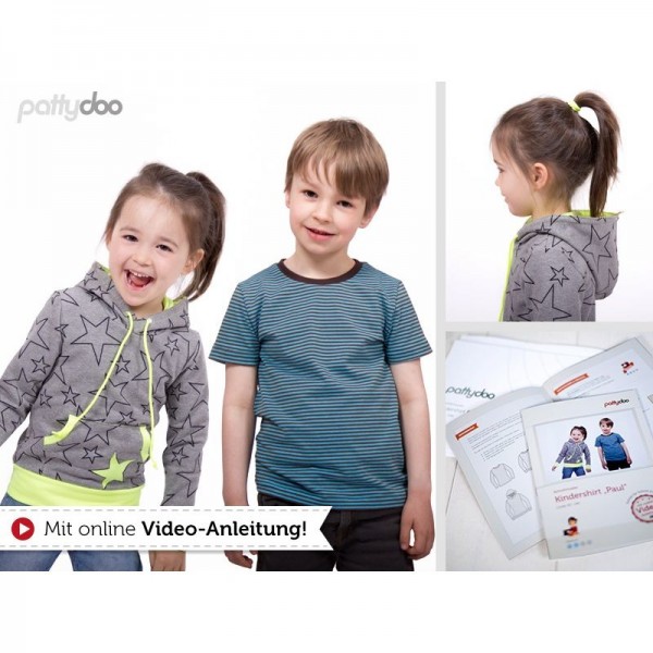 Snitmønster Pattydoo Børne-Shirt “Paul“ str 92 - 146