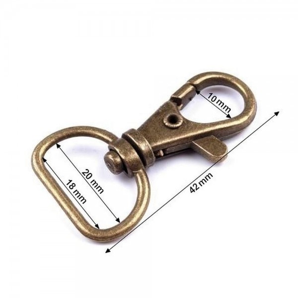 Karabinhage 18 mm antik messing