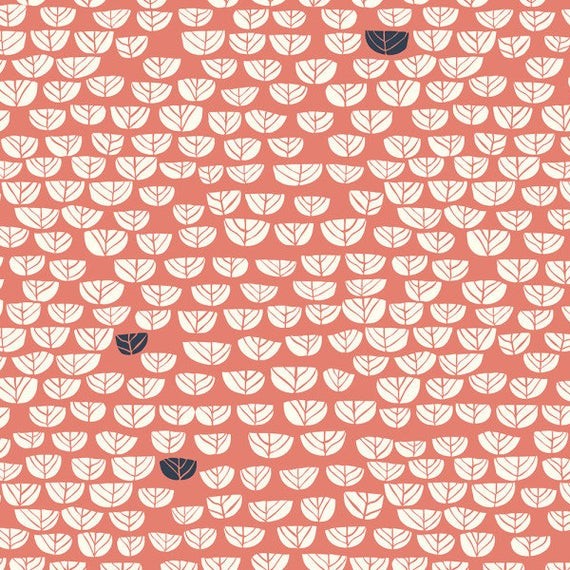 Bomuldsjersey “Hidden Garden - kmi17cor" fra Birch Fabrics