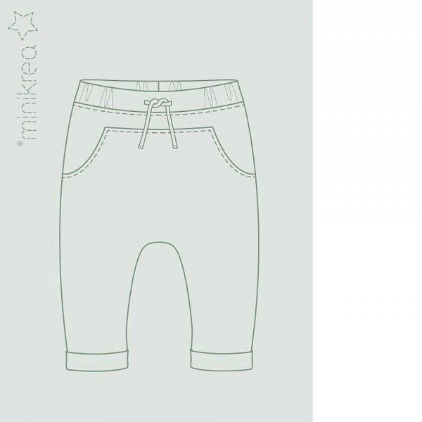 Papierschnittmuster 116 "Babyhose mit Taschen" von minikrea Größe 0 - 2 Jahre (50 - 92 cm)