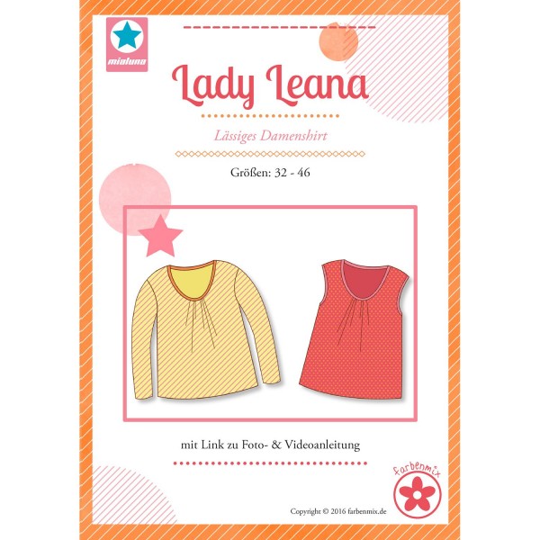 Snitmønster Milauna Shirt “Lady Leana“ str 32 - 46