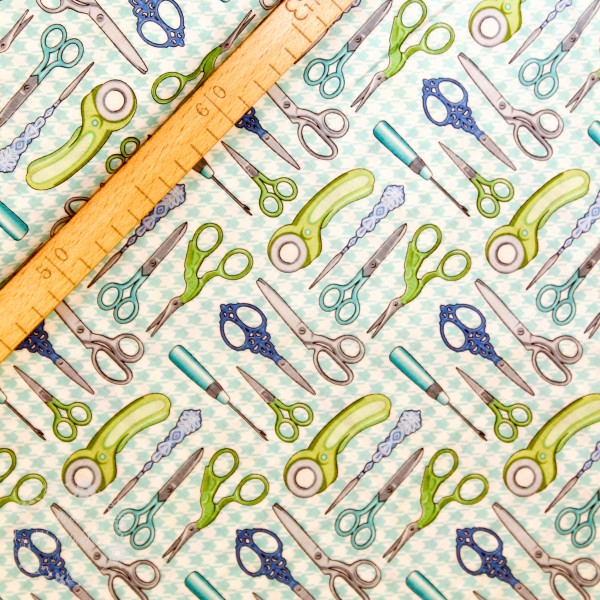 Bomuld “Sewing Room - scissors" by Amanda Murphy