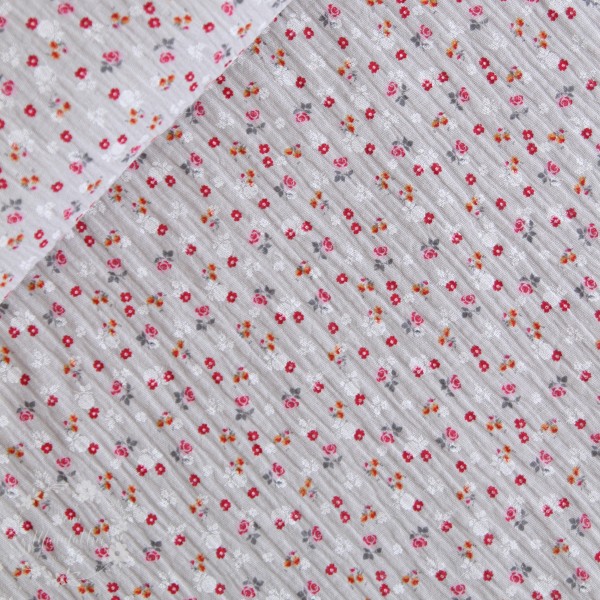 Double Gauze grå med lille blomster