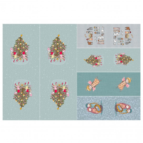 100 cm BIO-Bomuld-Panel "Weihnachtsgeschenkebeutel" fra Susalabim