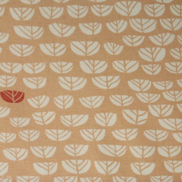 BIO-Canvas “Hidden Garden - apricot" fra Birch Fabrics