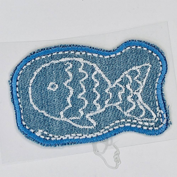 Iron on Patch “Fisk" Denim