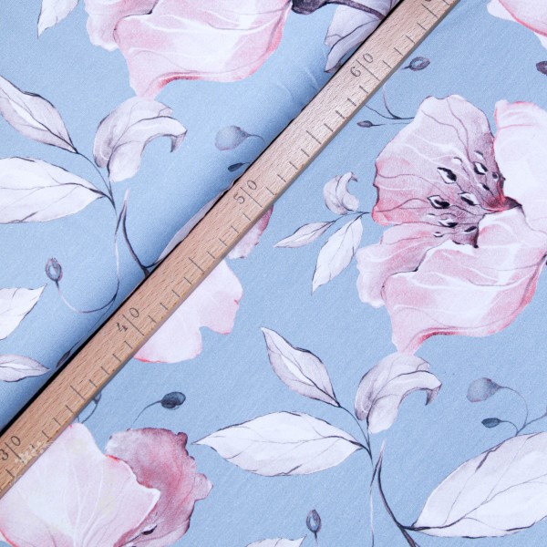 Bomuldsjersey "Sommerblomster"