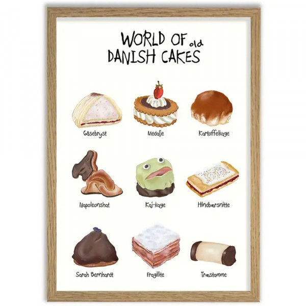 Plakat "World of old Danish Cakes" DIN A3