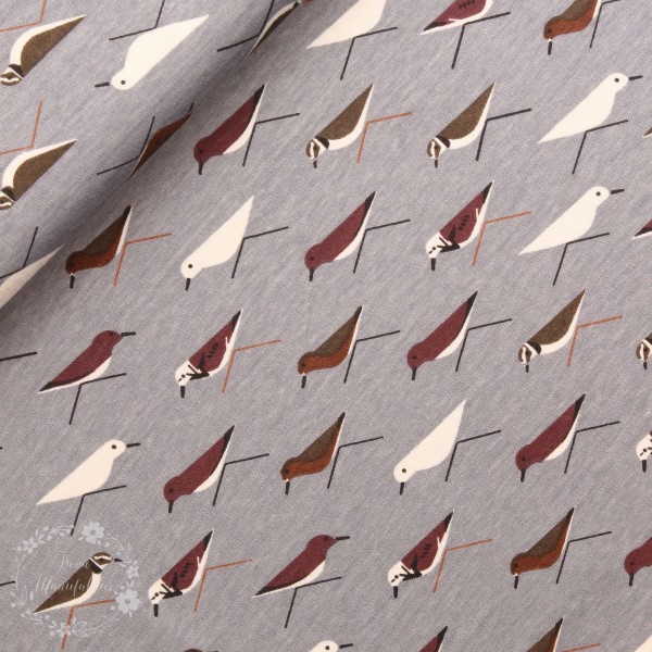 BIO-Interlock-Bomuldsjersey “Charley Harper Maritime Knits“ fra Birch Fabrics
