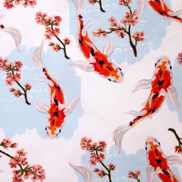 Bomuldsjersey "Koi karper"