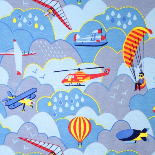 Bomuldsjersey "Alles fliegt" by Blaubeerstern