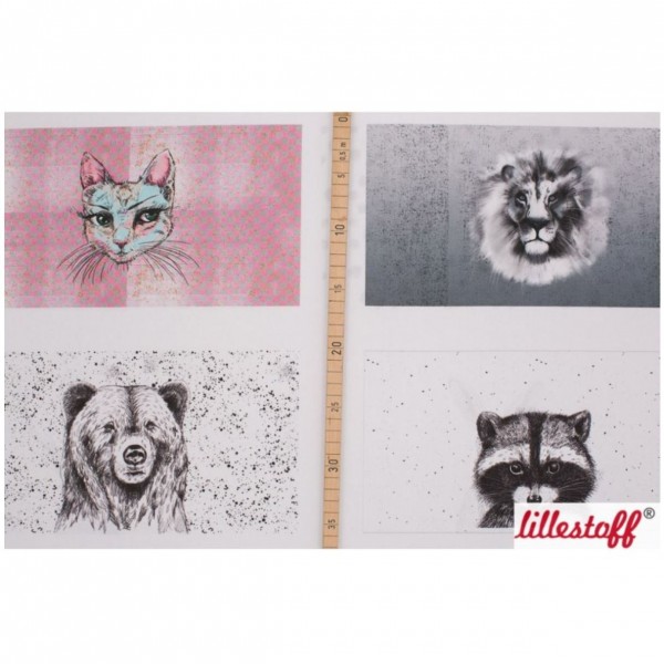 100cm Bomulds-Panel "Tiermasken" by Tante Gisi