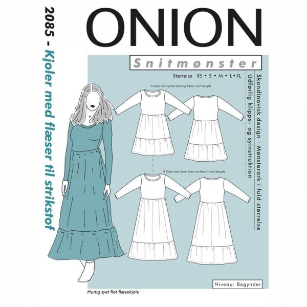 Snitmønster Onion 2085 "Kjoler med flæser til...