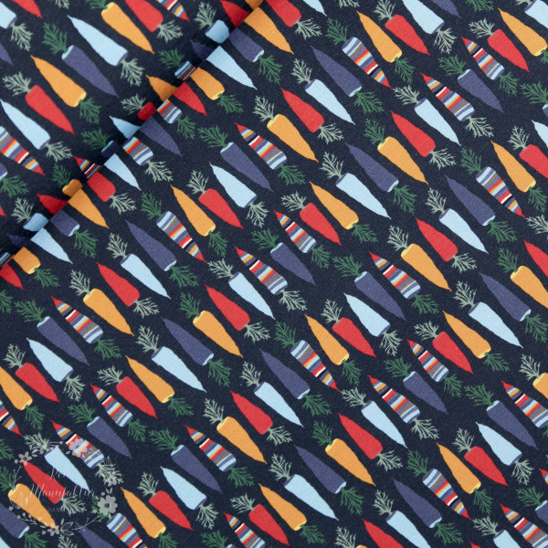 Bomuldsjersey “Autumn Carrot“ by Lila-Lotta, mørkeblå