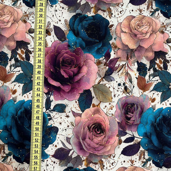 BIO-Bomuldsjersey "Spring roses"