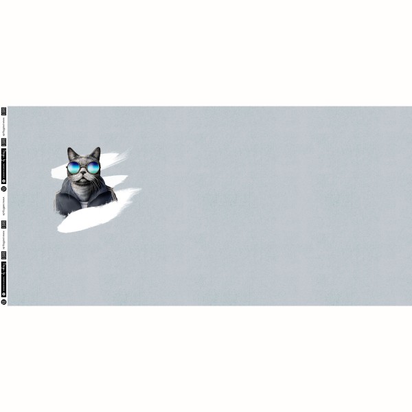 75 cm French Terry Panel "Sporty Cat" by Thorsten Berger