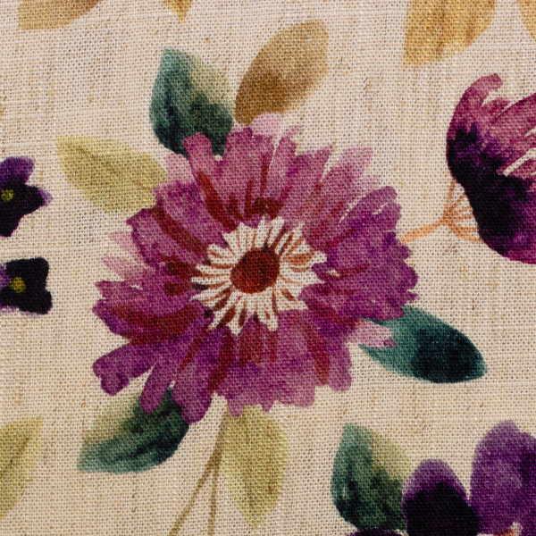 Gewebte Leinen-Viskose-Mischung "Madeira" mit kleinen Blumen