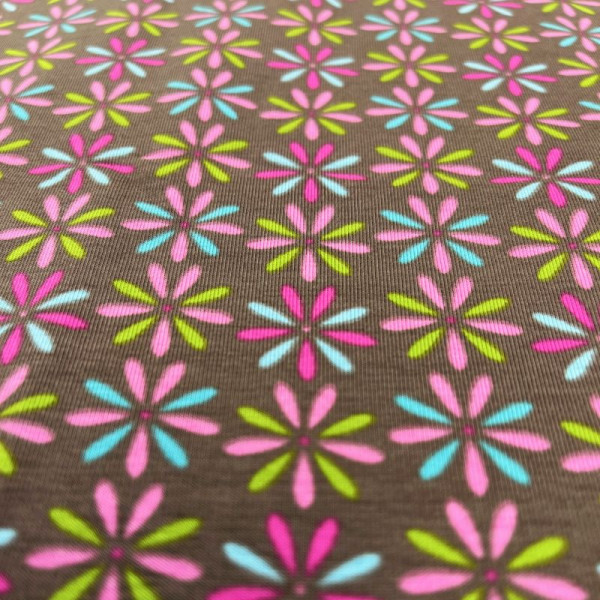 1 m Bomuldsjersey "Blomster"