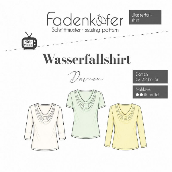 Papierschnittmuster "Wasserfallshirt" Dame Gr....