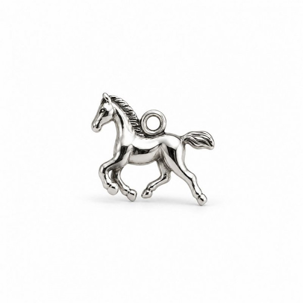 Charm "Hest" sølv 15mm