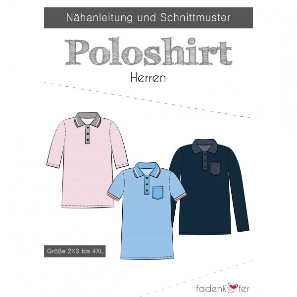 Papierschnittmuster "Poloshirt" Herren Gr. 2XS...