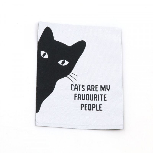 Vævet etiket "Cats" 60 x 80 mm