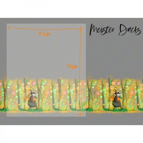 70 cm BIO-French-Terry Panel "Meister Dachs" by Tante Gisi