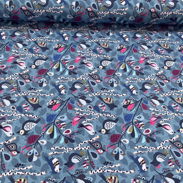 French Terry mit Modal "Bird-Meet blue" von...