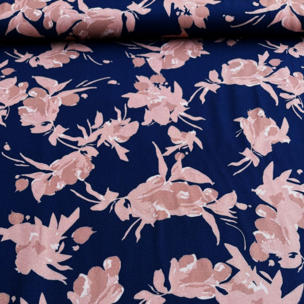 Viskose Twill "Fall Flower night-rust" von mind...