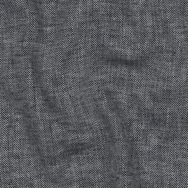 Blanding af hør og bomuld Herringbone navy