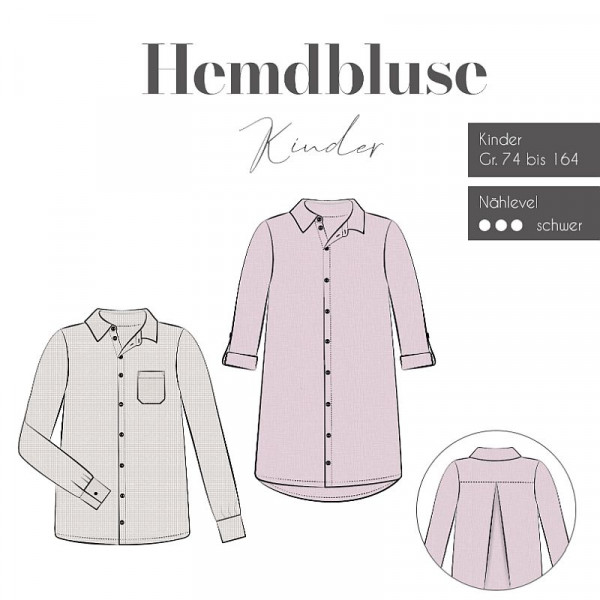 Snitmønster Skjortebluse "Hemdbluse" Kids str...