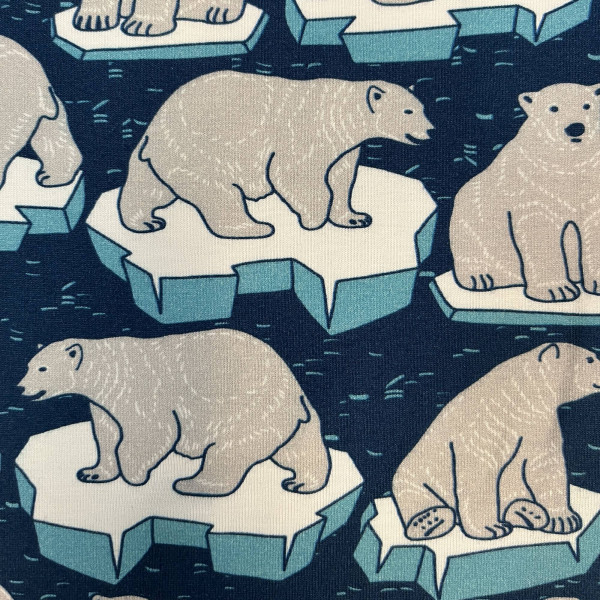 Bomuldsjersey “Isbjørn“ blå