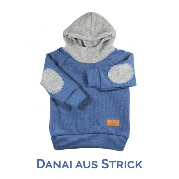 Snitmønster Farbenmix Hoodie “Danai“ str 74 - 164