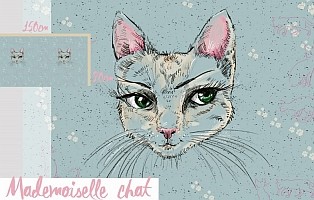 70 cm BIO-Bomuldsjersey “Mademoiselle Chat“