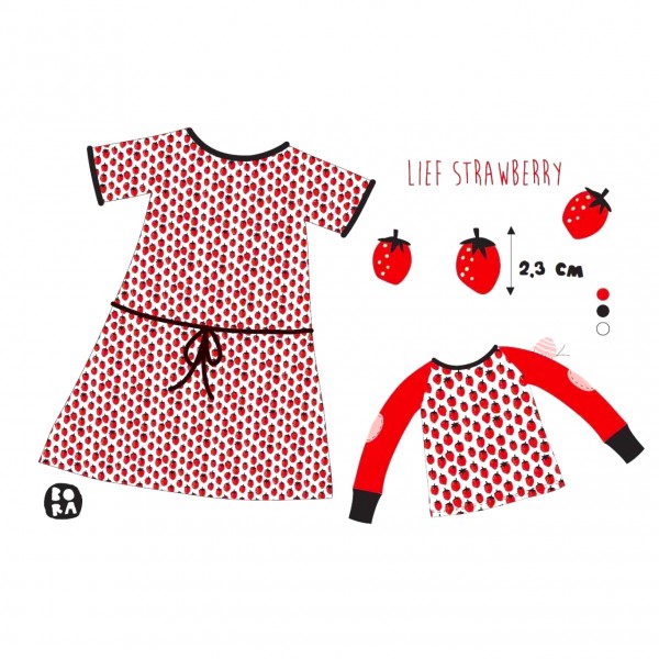 BIO-Bomuldsjersey "Lief Strawberry" by Bora