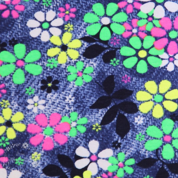 NEON-Bomuldsjersey "Blomster"