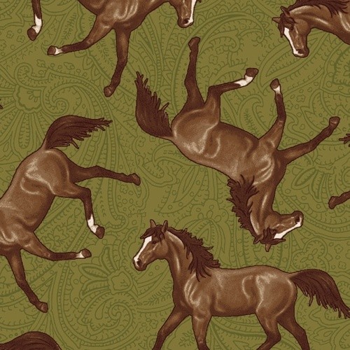 Bomuld "Hold Your Horses" Tossed Horses
