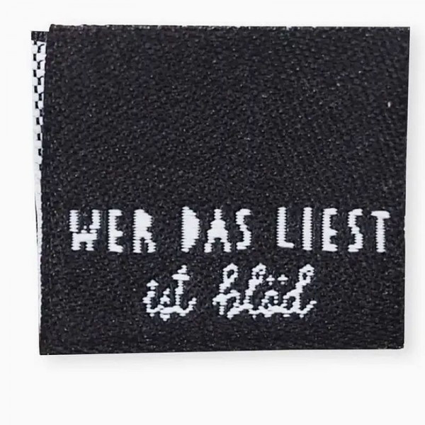 Klapp-Weblabel "Blöd" 20 x 15 mm