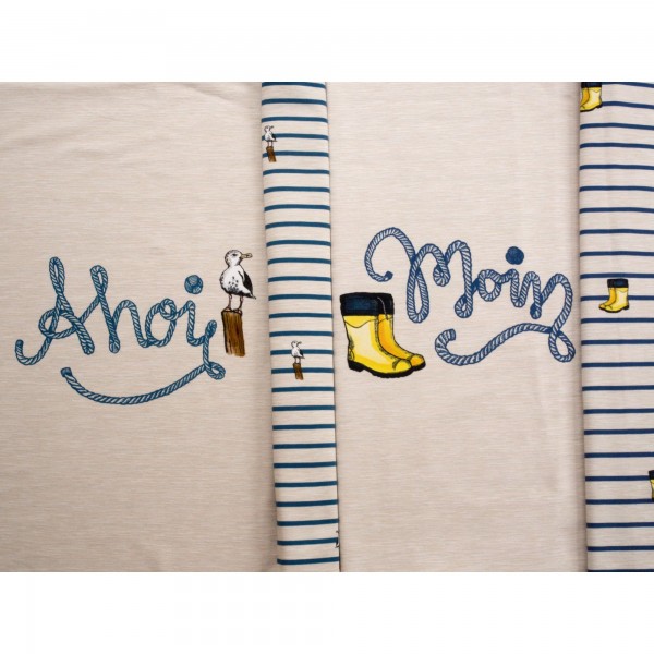 66 cm French Terry-Panel kollektion "Ahoi" eller "Moin"