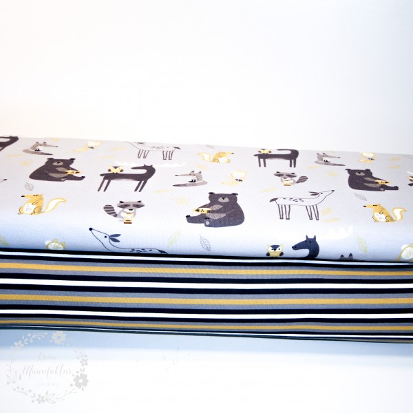 Bomuldsjersey "Avalana" 19-215 Skovdyr