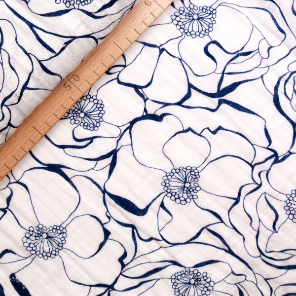 Double Gauze med blomster