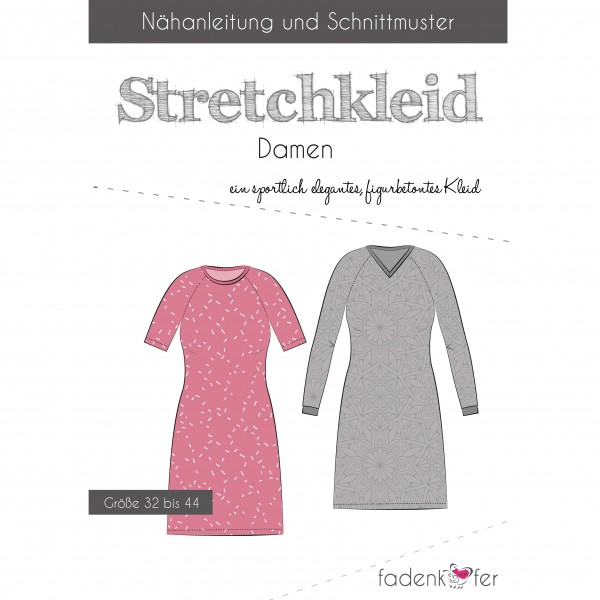 Snitmønster Kjole "Stretchkleid Carolin" Dame str 32 - 44