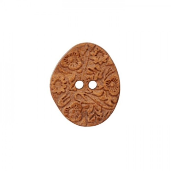 2-hul-træ-knap kollektion "Blomster"