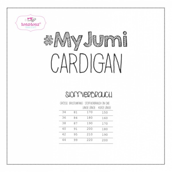 Snitmønster Dame-Cardigan “My Jumi“ str 34 - 44