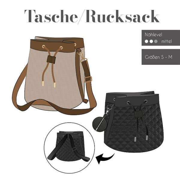 Snitmønster "Tasche / Rucksack" str S - M
