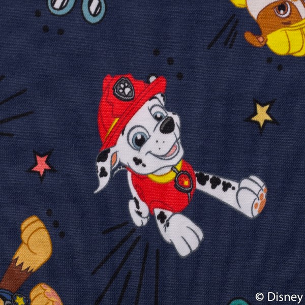 Bomuldsjersey “Paw Patrol“ Chase, Rubble og Marshall mørkeblå