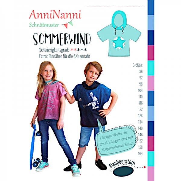 Snitmønster Kids-Shirt “Sommerwind“ str 86 - 164